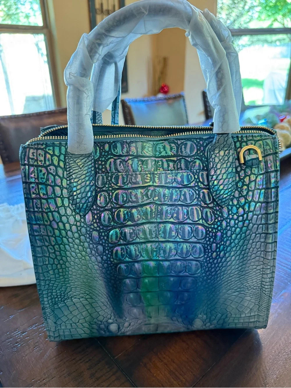 Brahmin iridescent croc